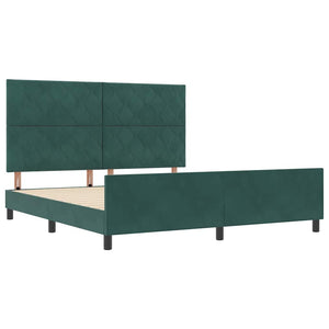 Κρεβάτι με ελατήρια Σκούρο Πράσινο 180 x 200 cm Βελούδο - Pakobazaar