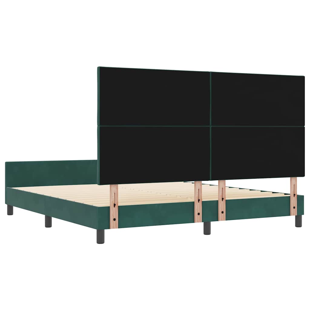 Κρεβάτι με ελατήρια Σκούρο Πράσινο 180 x 200 cm Βελούδο - Pakobazaar