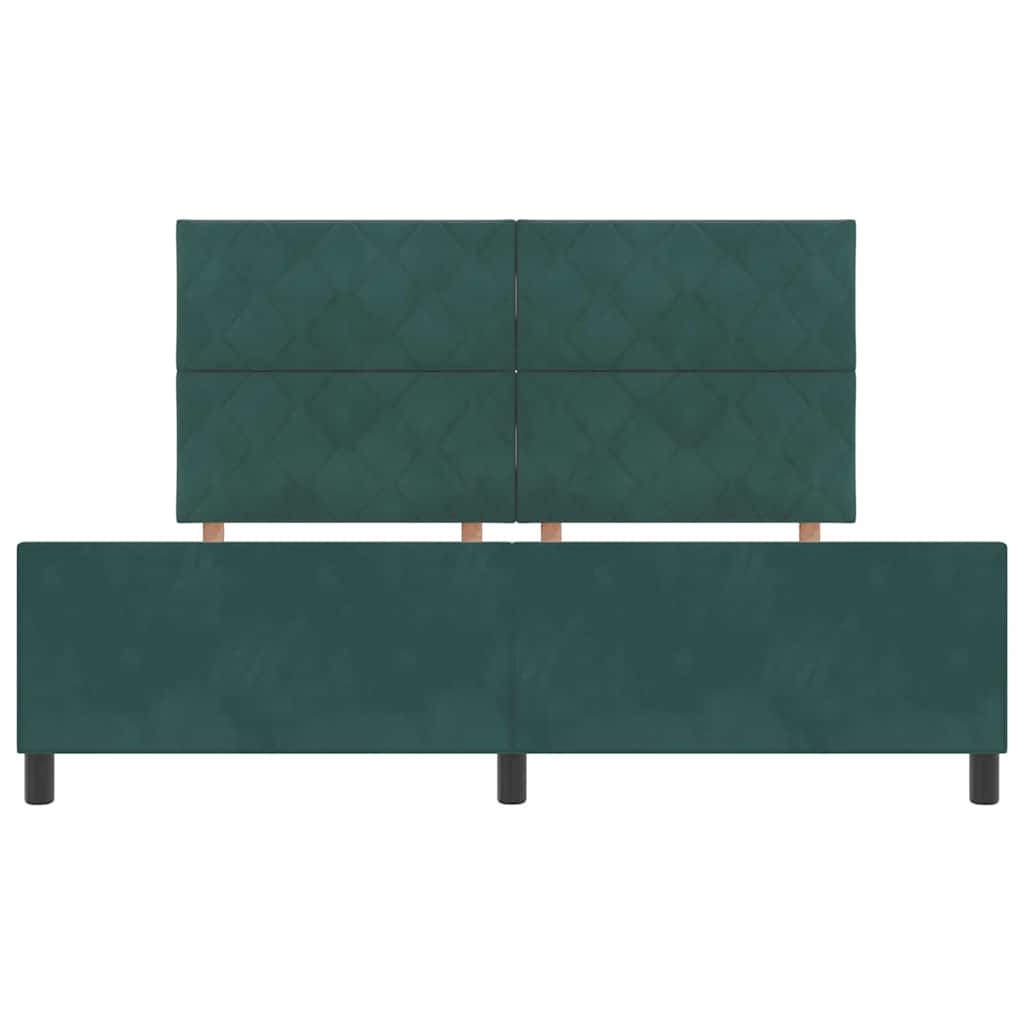 Κρεβάτι με ελατήρια Σκούρο Πράσινο 180 x 200 cm Βελούδο - Pakobazaar