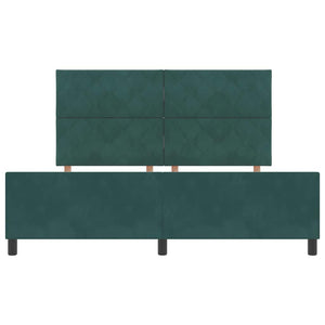 Κρεβάτι με ελατήρια Σκούρο Πράσινο 180 x 200 cm Βελούδο - Pakobazaar