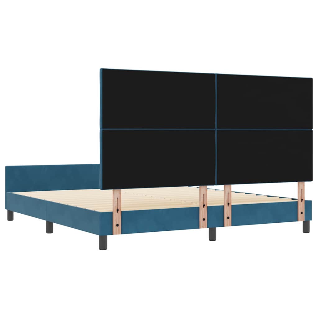 Κρεβάτι με ελατήρια Σκούρο Μπλε 180 x 200 cm Βελούδο