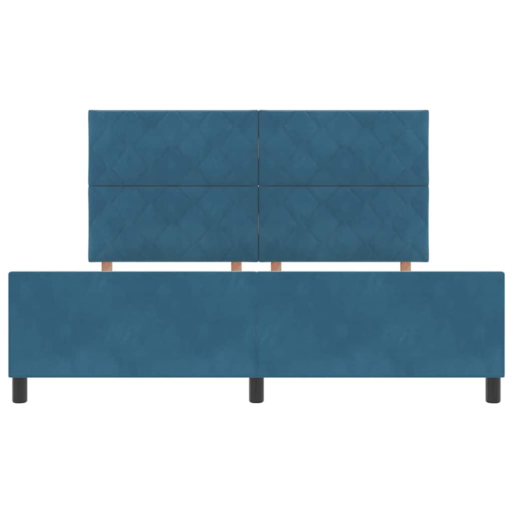 Κρεβάτι με ελατήρια Σκούρο Μπλε 180 x 200 cm Βελούδο