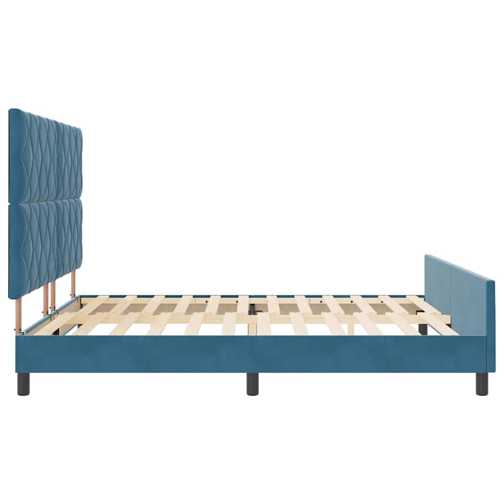 Κρεβάτι με ελατήρια Σκούρο Μπλε 180 x 200 cm Βελούδο