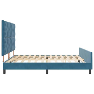 Κρεβάτι με ελατήρια Σκούρο Μπλε 180 x 200 cm Βελούδο