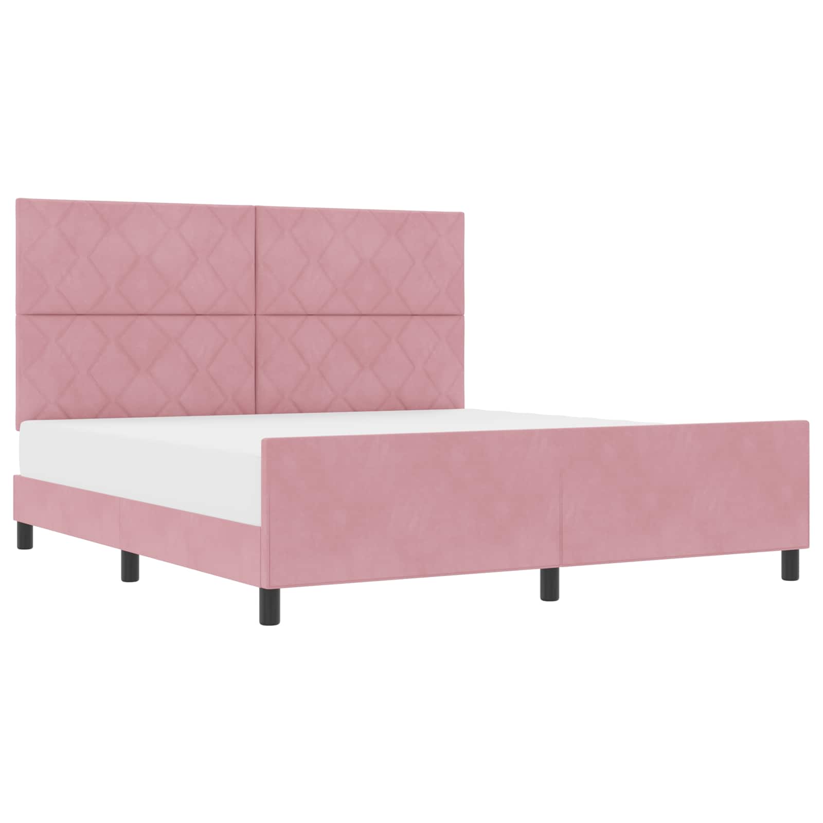 Κρεβάτι με ελατήρια με κεφαλάρι Ροζ 180 x 200 cm Βελούδο - Pakobazaar