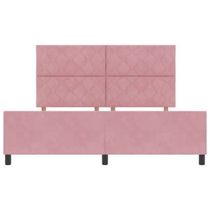 Κρεβάτι με ελατήρια με κεφαλάρι Ροζ 180 x 200 cm Βελούδο - Pakobazaar