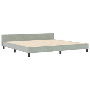 Κρεβάτι με ελατήρια Ανοιχτό γκρι 200 x 200 cm Βελούδο - Pakobazaar