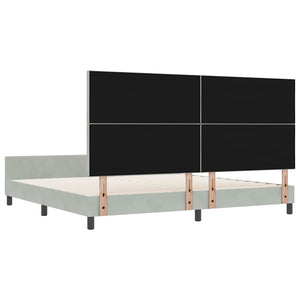 Κρεβάτι με ελατήρια Ανοιχτό γκρι 200 x 200 cm Βελούδο - Pakobazaar