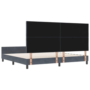Κρεβάτι με ελατήρια Σκούρο γκρι 200 x 200 cm Βελούδο - Pakobazaar