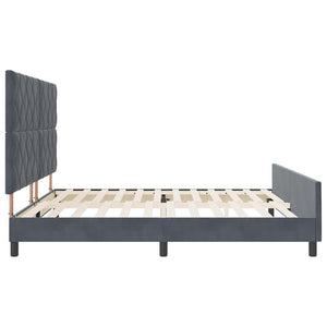 Κρεβάτι με ελατήρια Σκούρο γκρι 200 x 200 cm Βελούδο - Pakobazaar