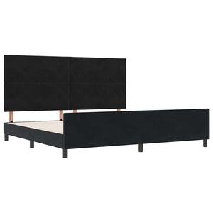 Κρεβάτι με ελατήρια με κεφαλάρι Μαύρο 200 x 200 cm Βελούδο - Pakobazaar