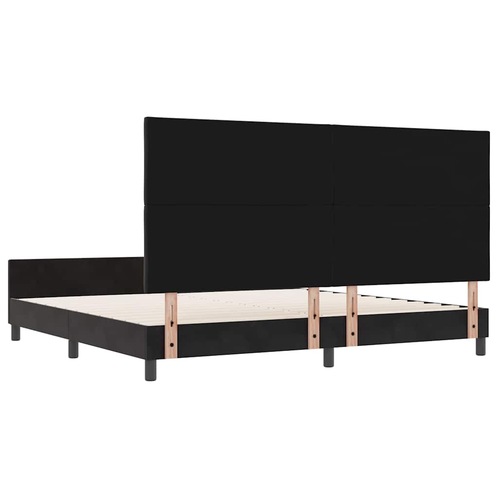 Κρεβάτι με ελατήρια με κεφαλάρι Μαύρο 200 x 200 cm Βελούδο - Pakobazaar
