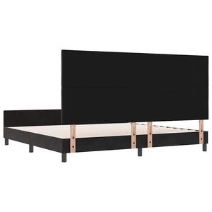 Κρεβάτι με ελατήρια με κεφαλάρι Μαύρο 200 x 200 cm Βελούδο - Pakobazaar