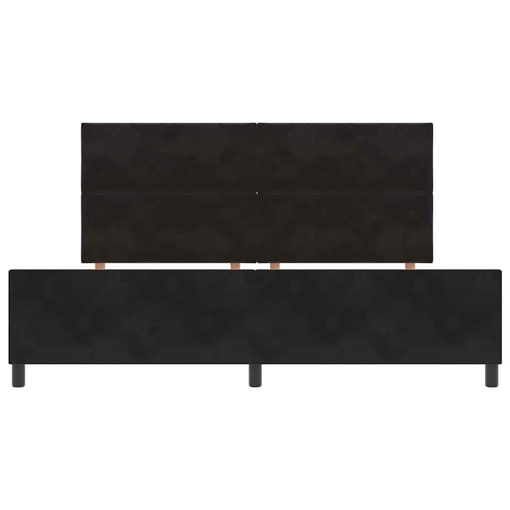 Κρεβάτι με ελατήρια με κεφαλάρι Μαύρο 200 x 200 cm Βελούδο - Pakobazaar