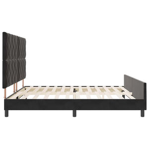 Κρεβάτι με ελατήρια με κεφαλάρι Μαύρο 200 x 200 cm Βελούδο - Pakobazaar