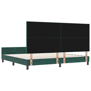 Κρεβάτι με ελατήρια Σκούρο Πράσινο 200 x 200 cm Βελούδο