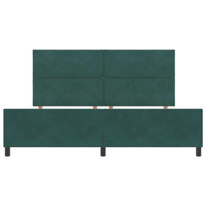 Κρεβάτι με ελατήρια Σκούρο Πράσινο 200 x 200 cm Βελούδο