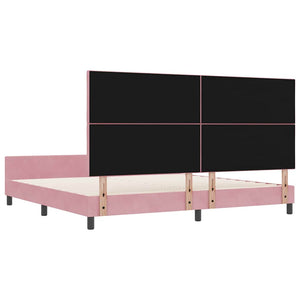 Κρεβάτι με ελατήρια με κεφαλάρι Ροζ 200 x 200 cm Βελούδο - Pakobazaar