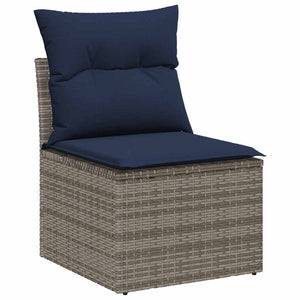 Σετ Καναπέ Κήπου με αποθήκευση 5 pcs Γκρι συνθετικό ρατάν - Pakobazaar