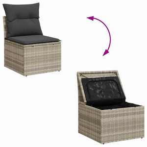 Σετ Καναπέ Κήπου 9 τμχ. Ανοιχτό γκρι συνθετικό ρατάν