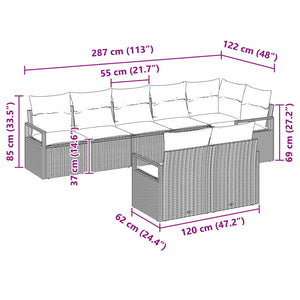 Σετ Καναπέ Κήπου 8 pcs Καφέ και Κόκκινο συνθετικό ρατάν - Pakobazaar