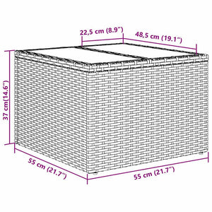 Σετ Καναπέ με μαξιλάρι 7 pcs Μαύρο συνθετικό ρατάν - Pakobazaar