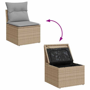 Σετ Καναπέ Κήπου 8 τμχ. Μπέζ και Ανοιχτό Γκρι συνθετικό ρατάν