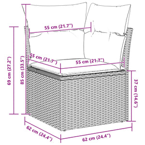 Σετ Καναπέ Κήπου 7 τμχ. Μπέζ και Ανοιχτό Γκρι συνθετικό ρατάν