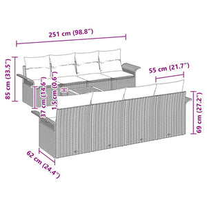 Σετ Καναπέ Κήπου με αποθήκευση 9 pcs Μαύρο συνθετικό ρατάν - Pakobazaar
