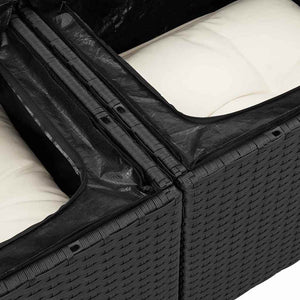 Σετ Καναπέ Κήπου 9 pcs Μαύρο και Κρέμα συνθετικό ρατάν - Pakobazaar