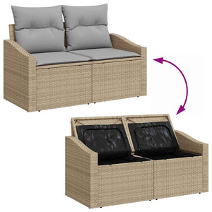 Σετ Καναπέ Κήπου 6 τμχ. Μπέζ και Ανοιχτό Γκρι συνθετικό ρατάν