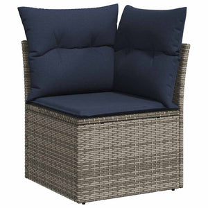 Σετ Καναπέ Κήπου 7 τμχ. Γκρι και Navy Blue συνθετικό ρατάν