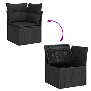 Σετ Καναπέ Κήπου 9 pcs Μαύρο - Pakobazaar