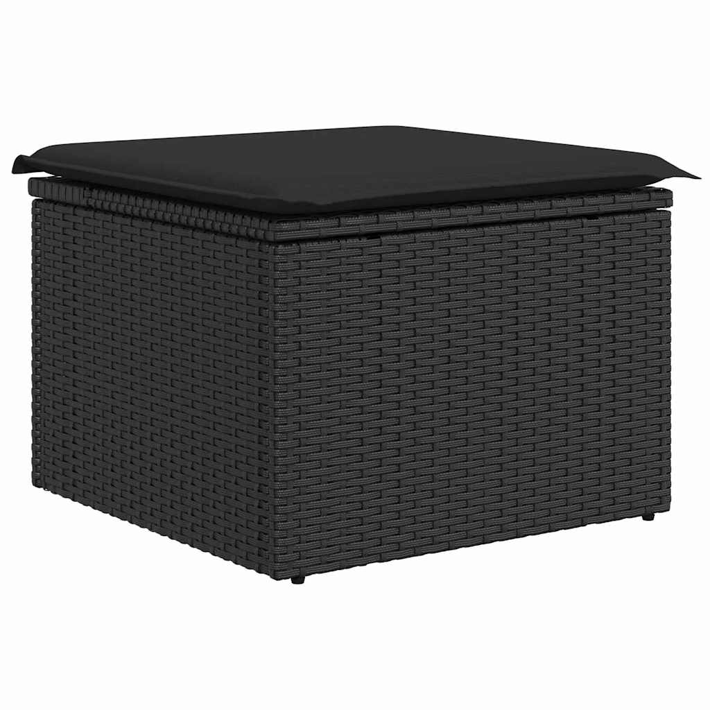 Σετ Καναπέ Κήπου με αποθήκευση 6 pcs Μαύρο Πολυ ράταν - Pakobazaar