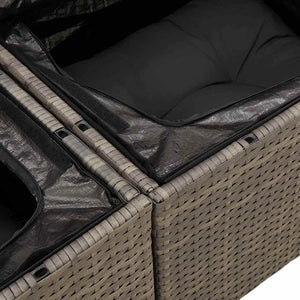 Σετ Καναπέ Κήπου 8 pcs Γκρι Πολυέστερ και Κατασκευασμένο Ατσάλι - Pakobazaar