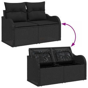 Σετ Καναπέ Κήπου 6 τμχ. Μαύρο Πολυ ράταν