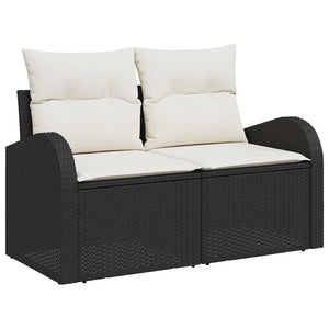 Σετ Καναπέ Κήπου με αποθήκευση 9 pcs Μαύρο Πολυ ράταν - Pakobazaar