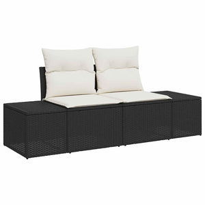 Σετ Καναπέ Κήπου 9 τμχ. Μαύρο Πολυ ράταν