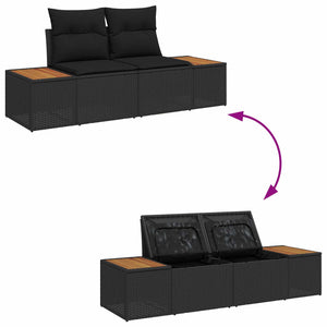 Σετ Καναπέ Κήπου 9 τμχ. Μαύρο Πολυ ράταν