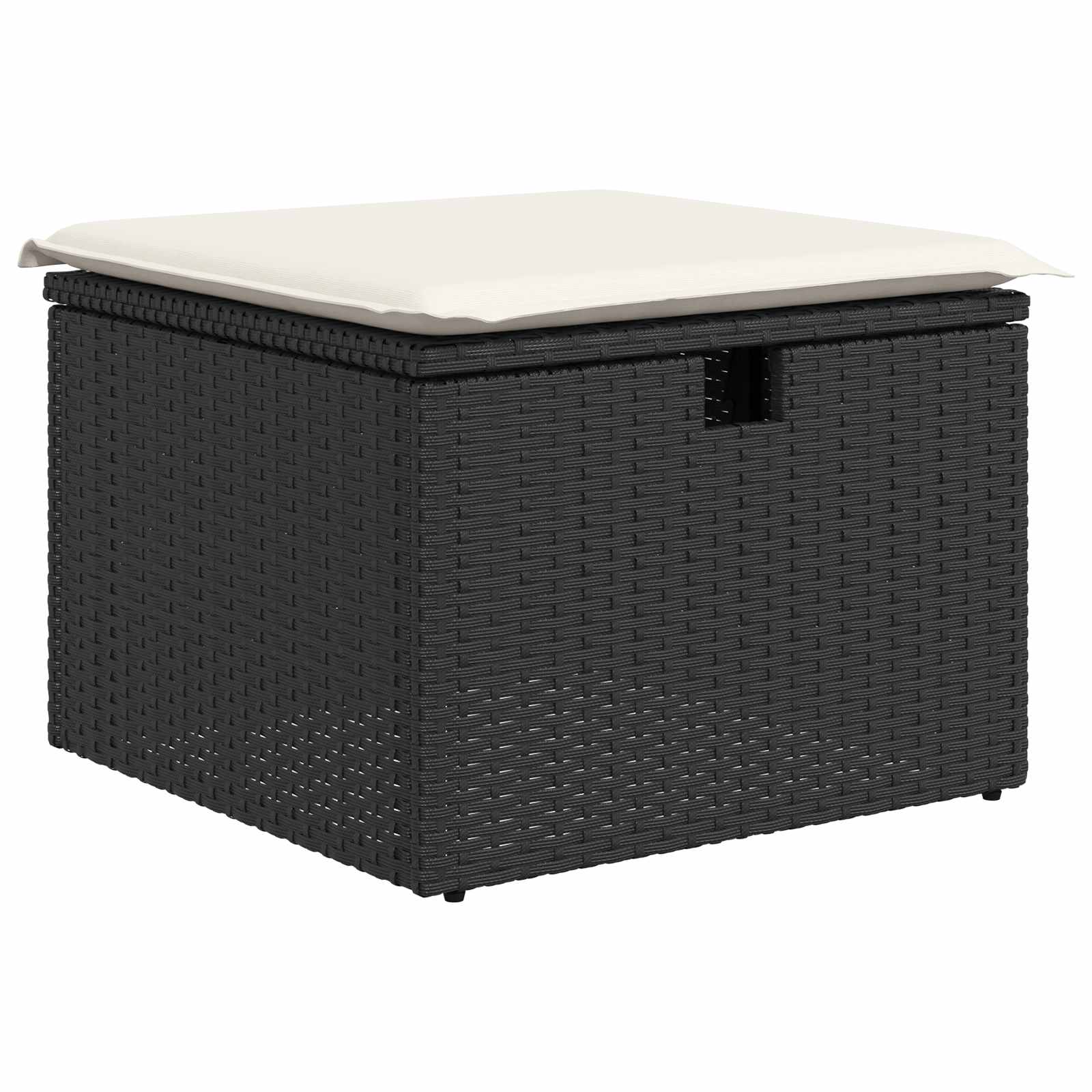 Σετ Καναπέ με μαξιλάρι 6 pcs Μαύρο και Κρέμα συνθετικό ρατάν
