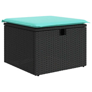 Σετ Καναπέ Κήπου με μαξιλάρι 5 pcs Μαύρο συνθετικό ρατάν - Pakobazaar