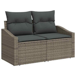 Σετ Καναπέ Κήπου με μαξιλάρι 9 pcs Γκρι Πολυ ράταν - Pakobazaar