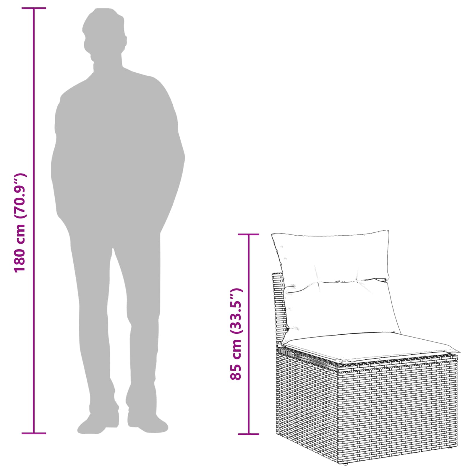 Σετ Καναπέ Κήπου με μαξιλάρι 7 pcs Μαύρο συνθετικό ρατάν - Pakobazaar