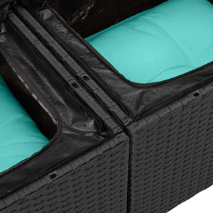 Σετ Καναπέ Κήπου με μαξιλάρι 6 pcs Μαύρο συνθετικό ρατάν - Pakobazaar