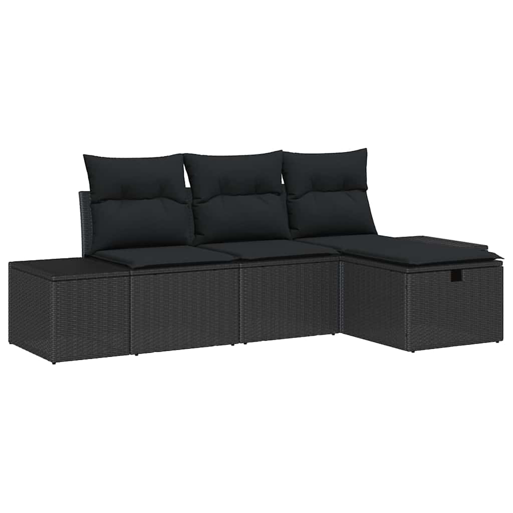 Σετ Καναπέ με μαξιλάρι 4 pcs συνθετικό ρατάν