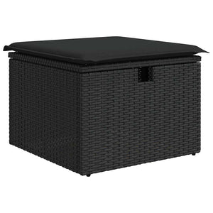Σετ Καναπέ Κήπου με μαξιλάρι 8 pcs Μαύρο Πολυ ράταν - Pakobazaar