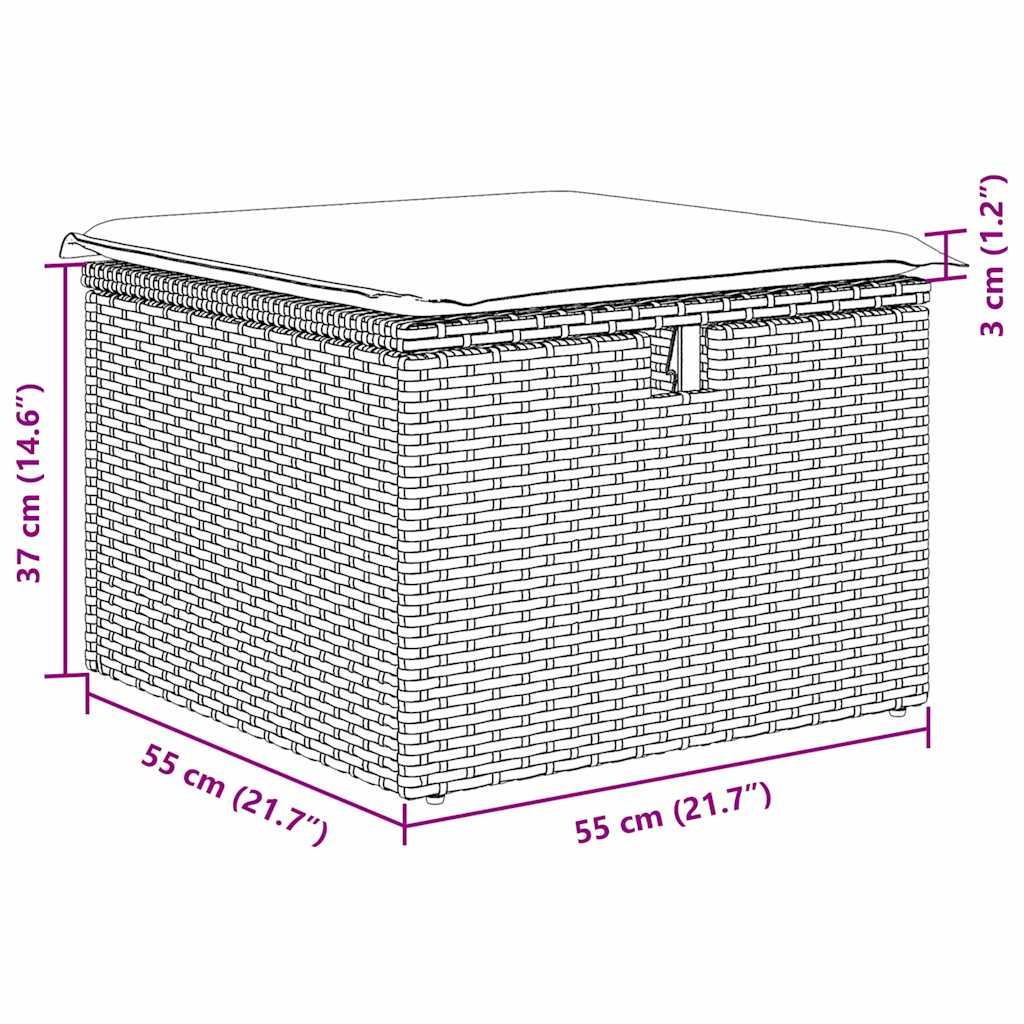 Σετ Καναπέ Κήπου με μαξιλάρι 8 pcs Μπεζ Πολυ ράταν