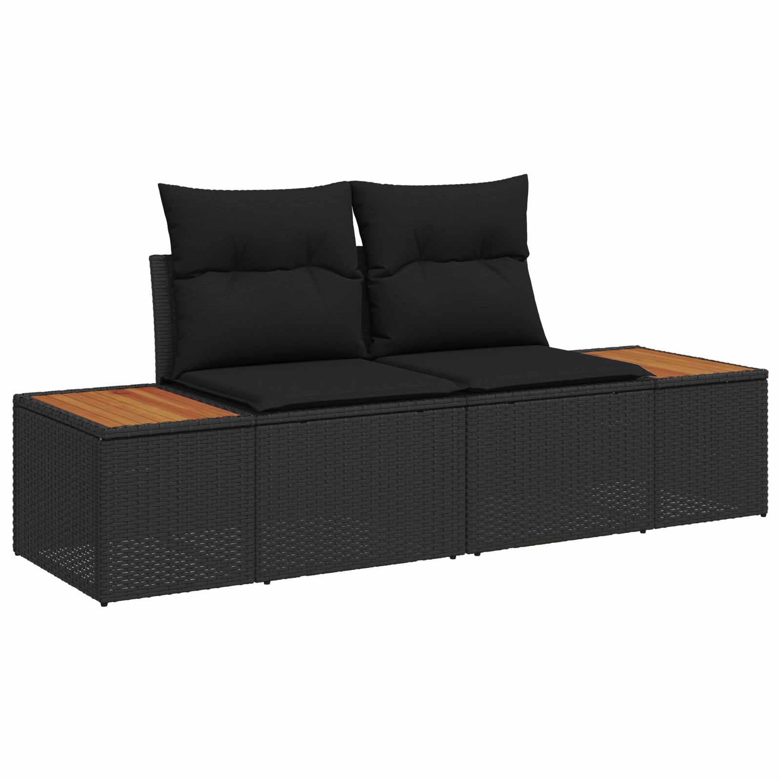 Σετ Καναπέ Κήπου 6 pcs Μαύρο 55 x 62 x 69 εκ Πολυ ράταν - Pakobazaar