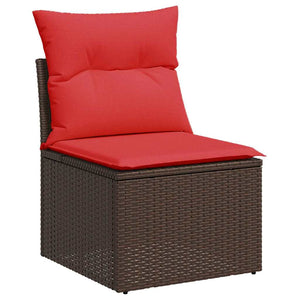 Σετ Καναπέ Κήπου με μαξιλάρι 6 pcs Καφέ Πολυ ράταν - Pakobazaar