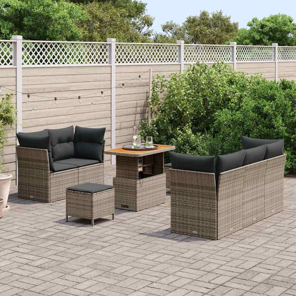 Σετ Καναπέ Κήπου 8 pcs Γκρι συνθετικό ρατάν